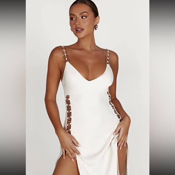 NWT Meshki Farren Ring Maxi Dress - Beige size XS - Picture 4 of 4